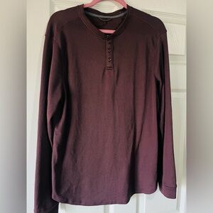All in Motion Men's Maroon Long Sleeve Henley
